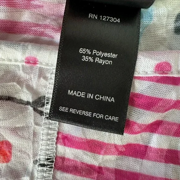 Ali Miles Patchwork Tunic Top Size XL Striped Geometric Artsy Lightweight - Picture 9 of 11